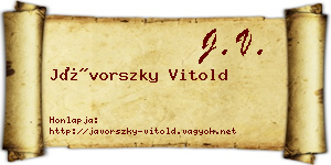 Jávorszky Vitold névjegykártya